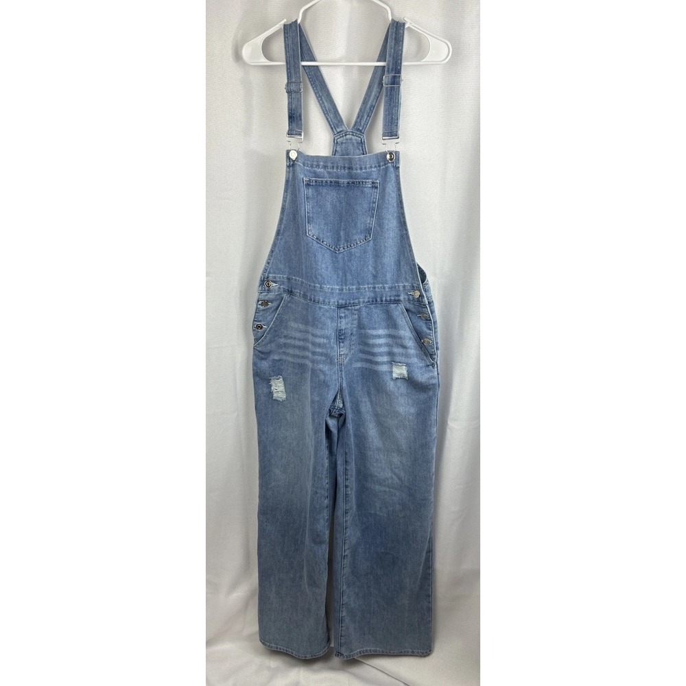 Seeking Sunsets Wide Leg Overalls Grunge 90s Distressed Womens Large Baggy